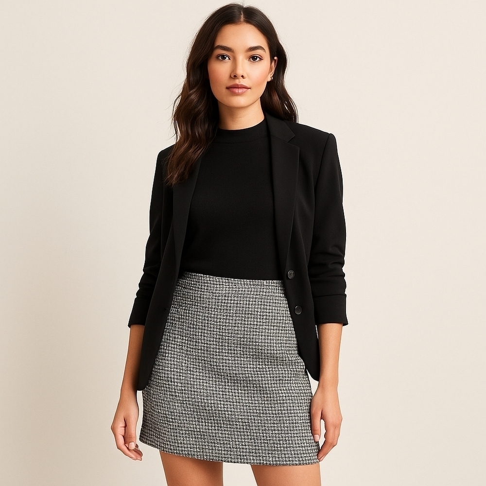Max Studio Gray Tweed Mini Skirt Size XL NWT